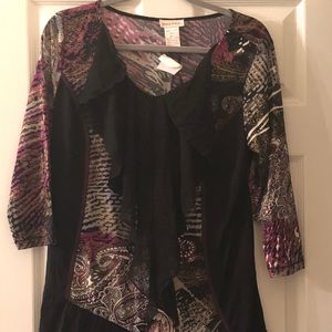 Monroe & Main Purple and Black Abstract Tunic
